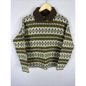 Vintage Iceland Nordic Lambswool Sweater Fair Isle Sweden Modeller Men S Women M